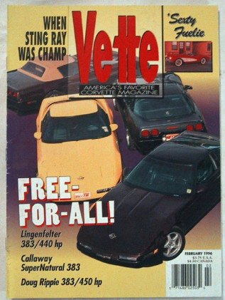 VETTE 1996 FEB - Dr. DICK THOMPSON, SEAT BELT BAR*